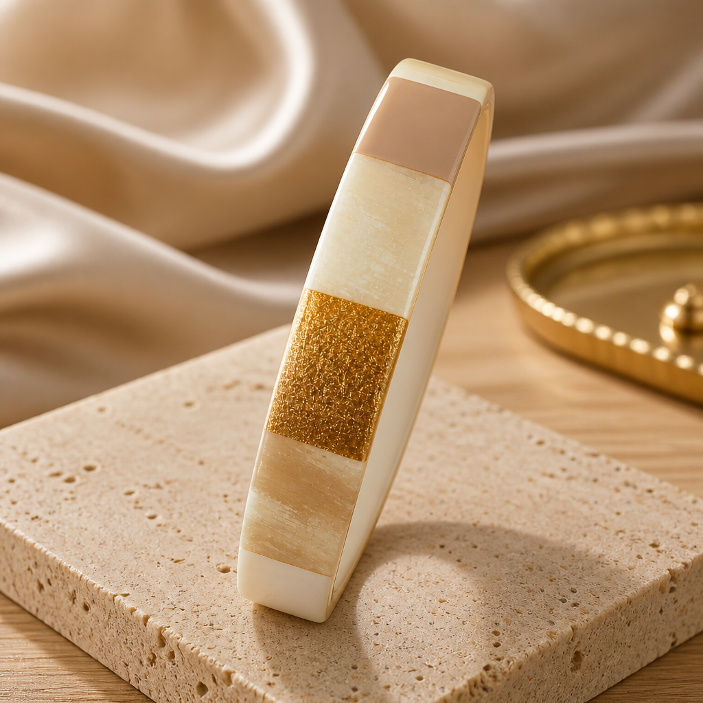 Bracelet corne Harmony teintes douces, fond blanc - Trendy's Jewels