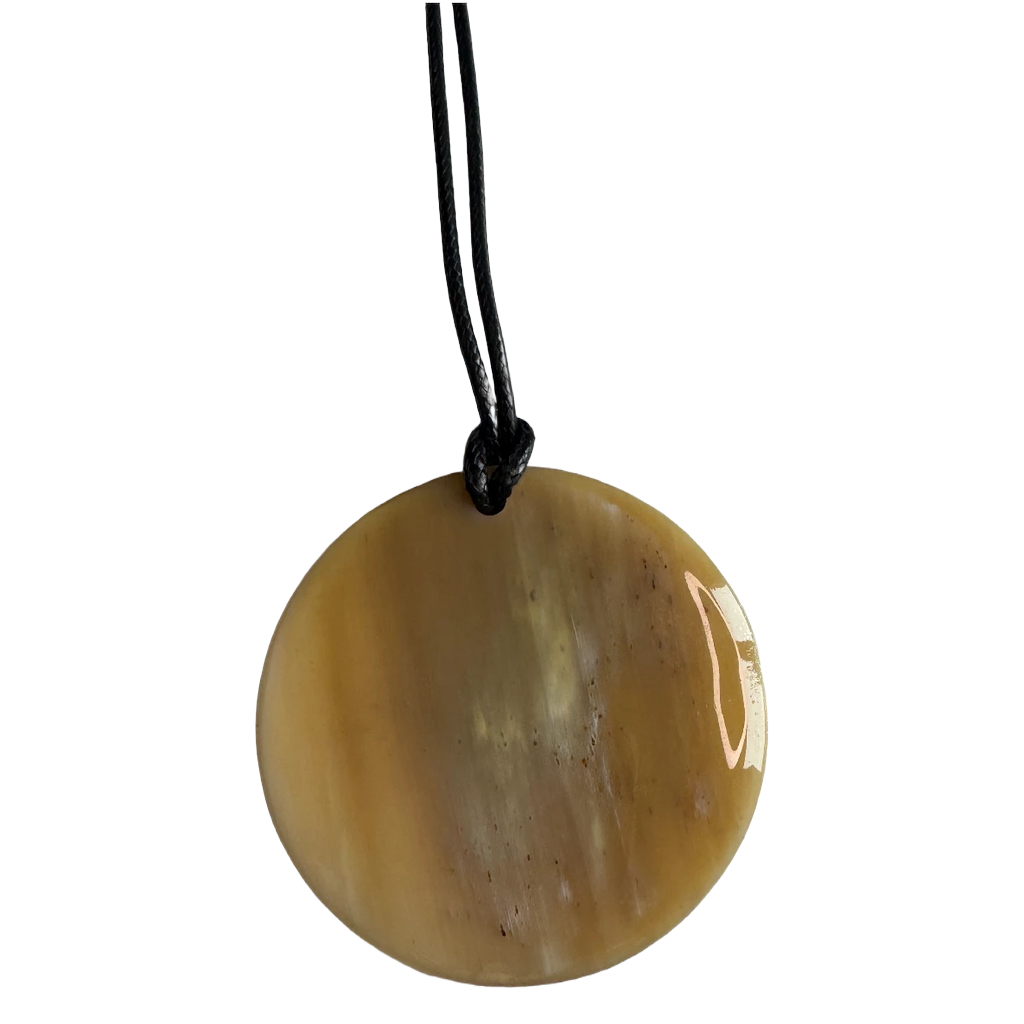 Pendentif corne naturelle motif scintillant argenté - Trendy's Jewels