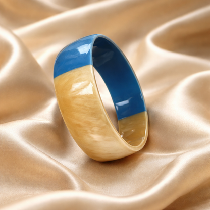 Bracelet corne bleue, vue de face fond blanc - Trendy's Jewels