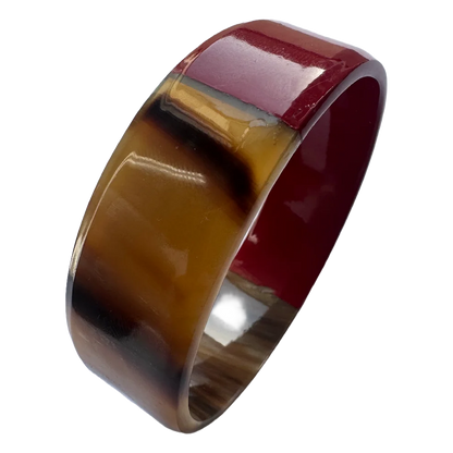 Bracelet corne laque bordeaux, vue de face - Trendy's Jewels