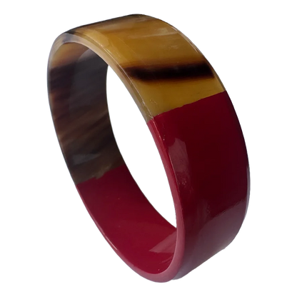Bracelet corne bordeaux, fond blanc - Trendy's Jewels