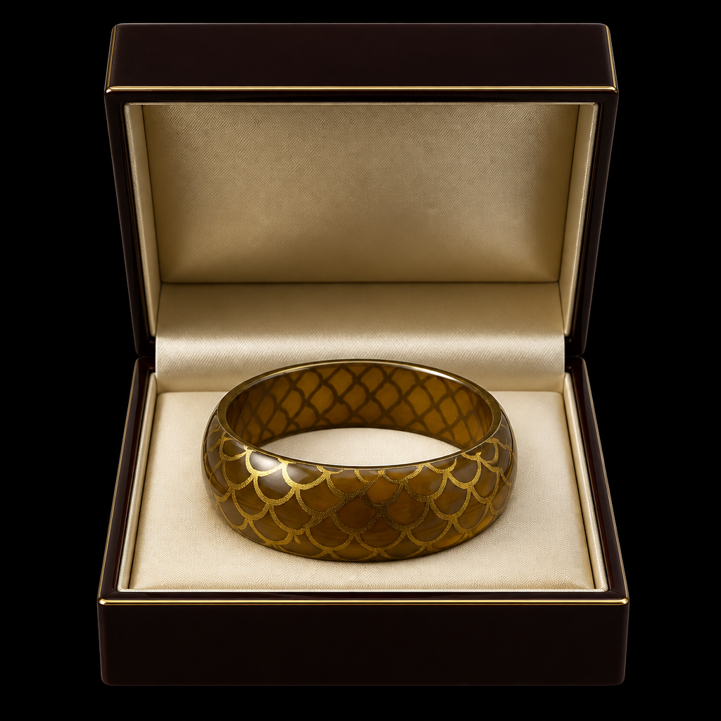 Bracelet corne Snake Gold transparence, fond blanc - Trendy's Jewels