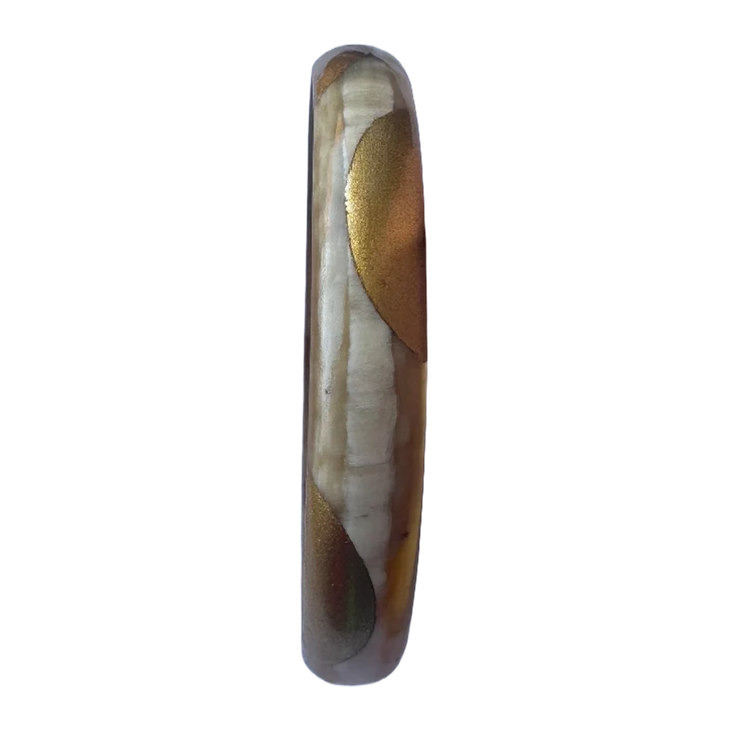 Bracelet corne Demi-Lune ivoire gold, fond blanc - Trendy's Jewels