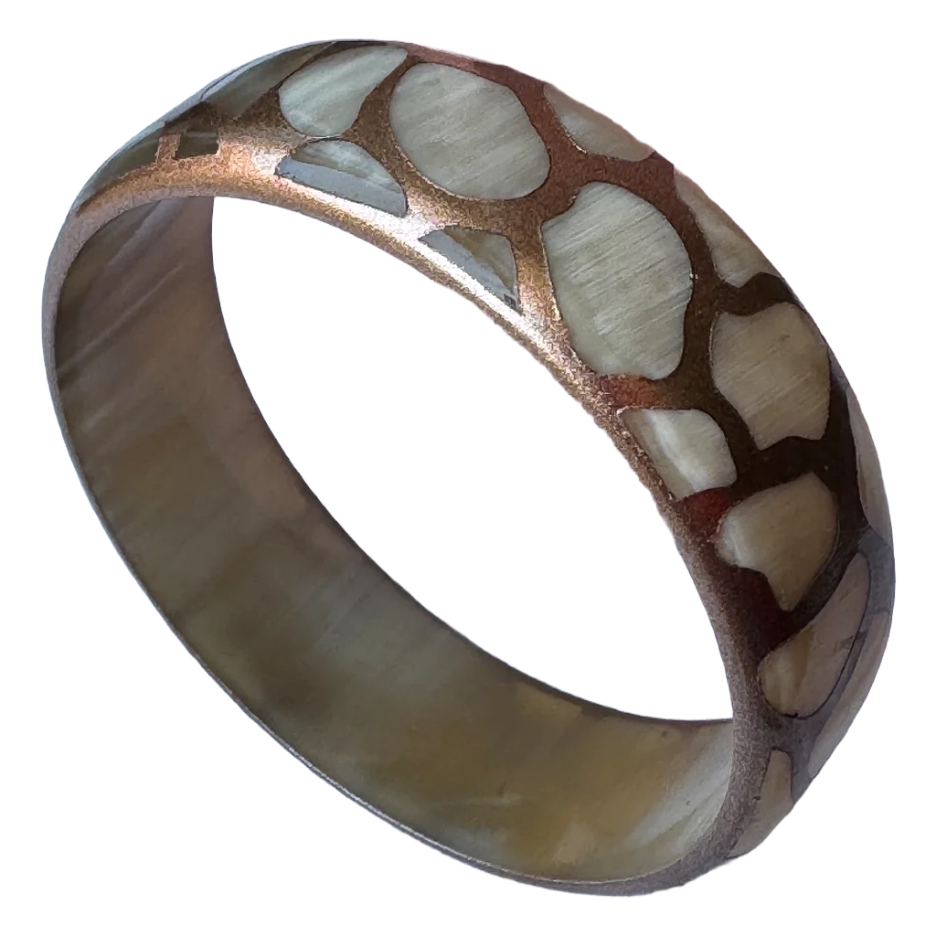 Bracelet corne Safari Gold rose gold, fond blanc - Trendy's Jewels