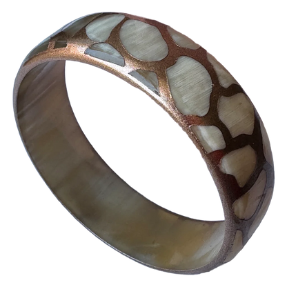 Bracelet corne Safari Gold rose gold, fond blanc - Trendy's Jewels
