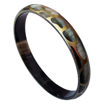 Bracelet fin corne Safari Gold trio couleurs, fond blanc - Trendy's Jewels