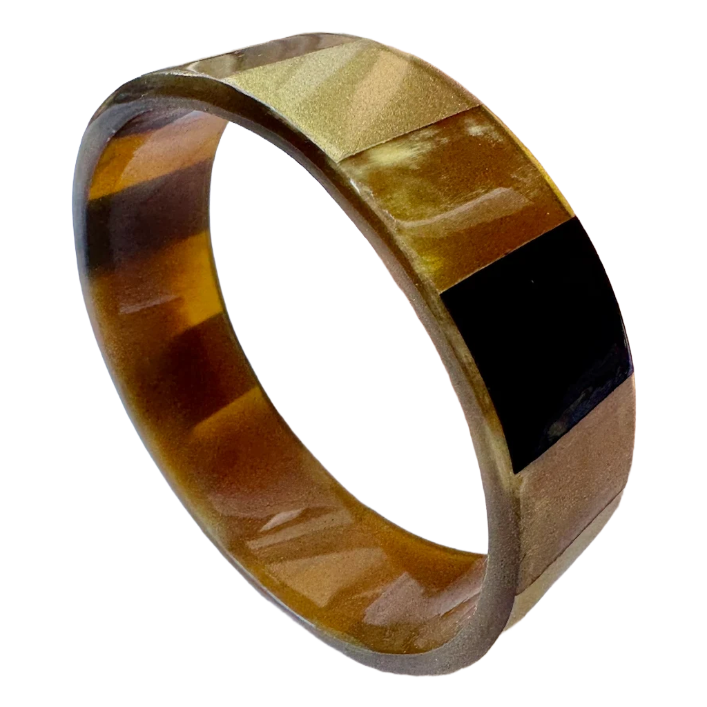 Détail bracelet large corne Harmony nuances grises - Trendy's Jewels