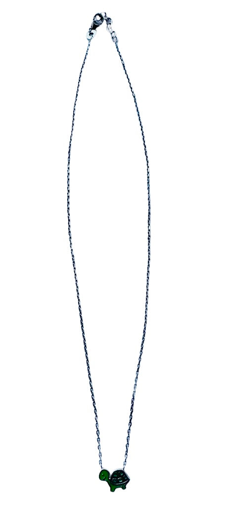 Chaîne argent enfant tortue, fond blanc - Trendy's Jewels