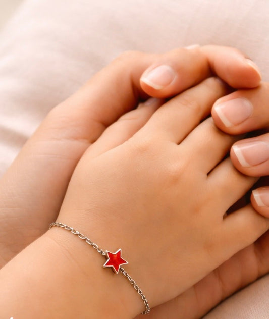 Bracelet enfant argent rhodié 925 motif étoile délicat 16cm - Trendy's Jewels